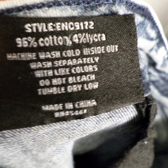 Encore Jeans USA Size XL Grey Acid Wash Skinny Jeans Fray Distressed Leg - Picture 14 of 15